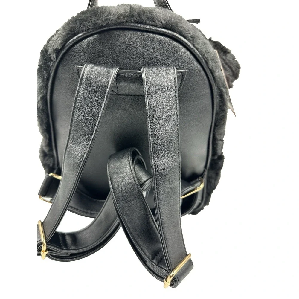 Juicy Couture Let's Get Cozy Backpack Plush Furry in Black Liquorice